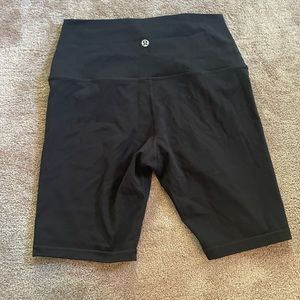 Lululemon black bike shorts. Size 6 or 8. (No tag or size dot). 7.5” inseam.